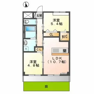 クリスタルクレイン【1階】の間取り