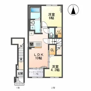 森本2丁目新築アパートⅢ【2階】の間取り