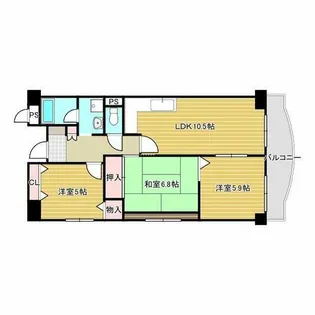 ステーションハイツ千里丘II【3階】の間取り