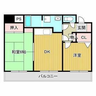 ハイツションブリアン【2階】の間取り