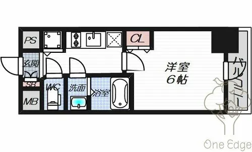 エスリードレジデンス大阪福島フロント【9階】の間取り