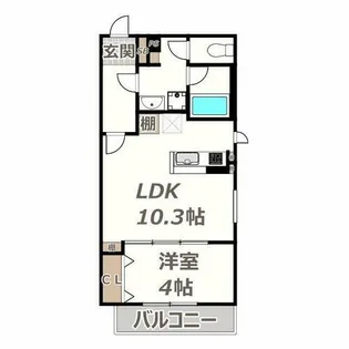ウェルスクエア山坂【2階】の間取り