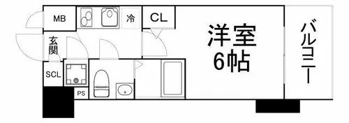 エスリード大阪梅田リュクス【3階】の間取り