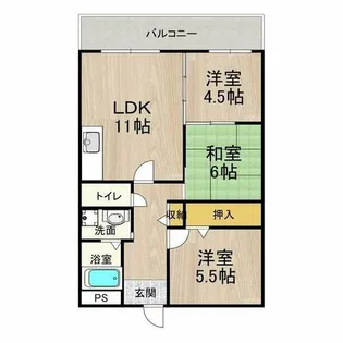 カーサフィオーレ壱番館【2階】の間取り