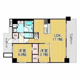 プレサンスロジェ甲子園口ルミエ【6階】の間取り