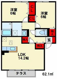 アルケディア【2階】の間取り
