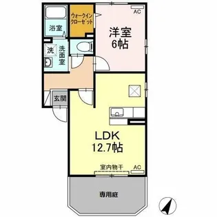 パークハイム朝宮 B【1階】の間取り