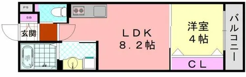 ダン・ル・ボア鳳東【205号室】の間取り