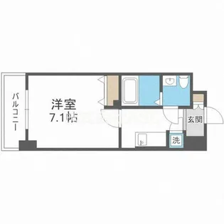 レジュールアッシュ大阪城NORD【407号室】の間取り