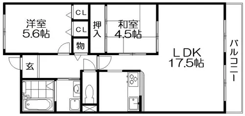 ヴィラージュ樟葉【4階】の間取り