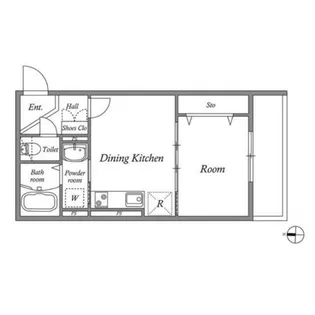 1DKの間取り画像