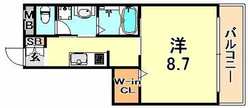 セジュール六甲道【101号室】の間取り