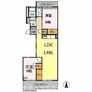 平川ガーデンハイツ【2階】の間取り