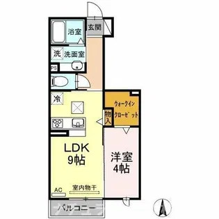 豊橋 ウエスト1 A【1階】の間取り