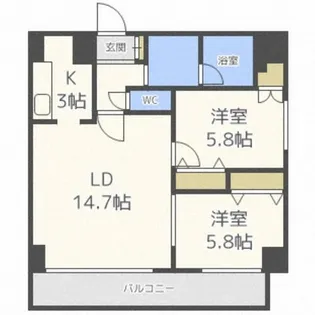 ハイムエルデZW【8階】の間取り
