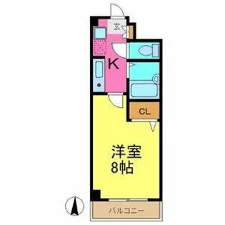 エランドールH【206号室】の間取り