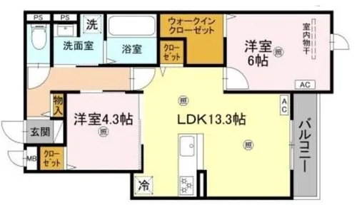 メゾンドセリジエ【2階】の間取り
