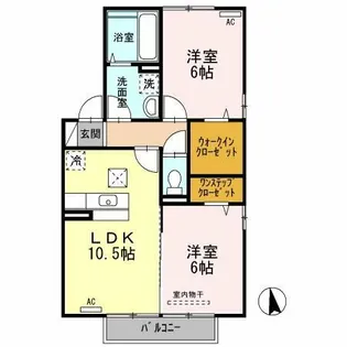 セジュールひまわり【1階】の間取り
