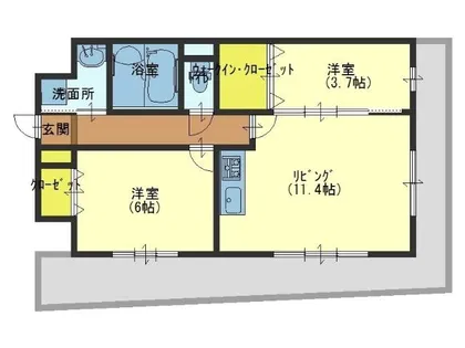 パラファーレ・玉造【6階】の間取り