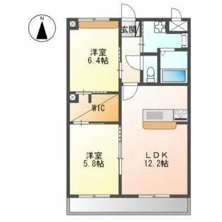 Aries神足【105号室】の間取り