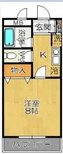 キャプテンビル【3C号室】の間取り