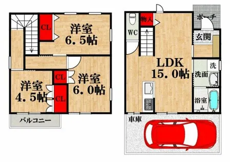 大阪府大阪市住之江区新北島3丁目【一戸建】の間取り