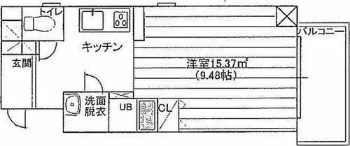 SunSunなんば壱番館【2階】の間取り