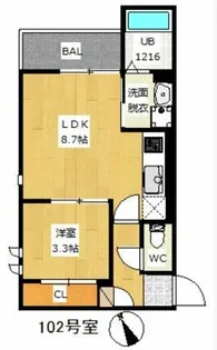 GRANDTIC 曽根【203号室】の間取り