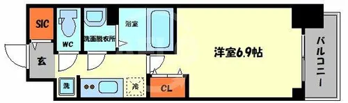 プレミアムコート天王寺EAST【4階】の間取り