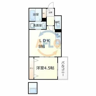 セレニティ勝山北【2階】の間取り