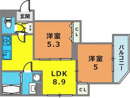 フォレストクリエオーレ中島通【1階】の間取り