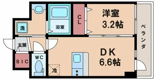 SOFIA住吉大社【6階】の間取り