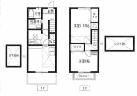 ジョワイユ B棟【2号室】の間取り