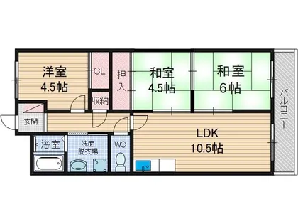 メゾントゥルース【2階】の間取り