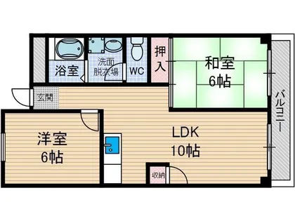 大阪府茨木市紫明園【マンション】の間取り