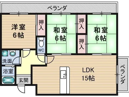 大阪府茨木市北春日丘4丁目【マンション】の間取り