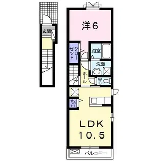 プリムローズ甲子園【2階】の間取り