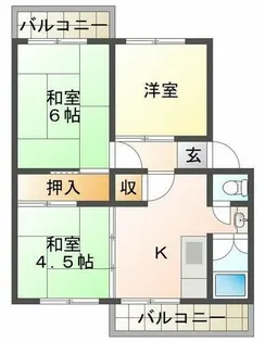 神陵台団地【5階】の間取り