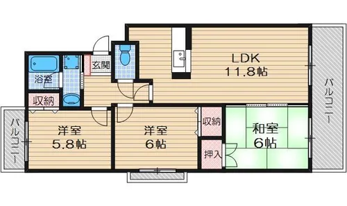 スペンドカームリー【2階】の間取り