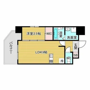 アドバンス難波ラシュレ【7階】の間取り