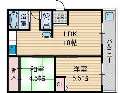寺田ハイツ【201号室】の間取り