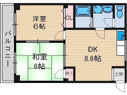 大阪府茨木市沢良宜東町【アパート】の間取り