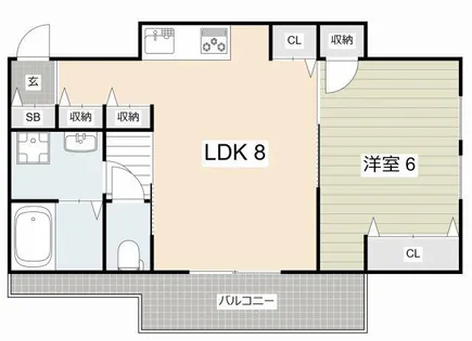 1LDKの間取り画像