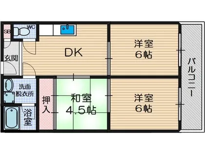 ハイツ山田【3-C号室】の間取り