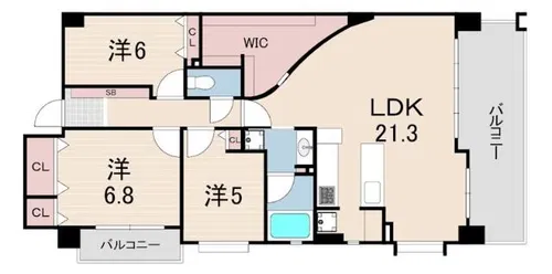ライオンズマンション苦楽園【7階】の間取り