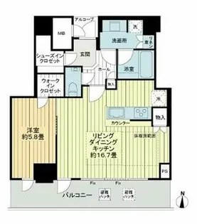 プレミストタワー大阪新町ローレルコート【27階】の間取り