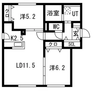 GLACIA N32【202号室】の間取り