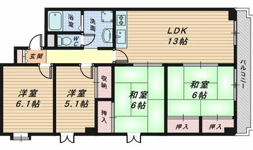 ライブリー高石【5階】の間取り