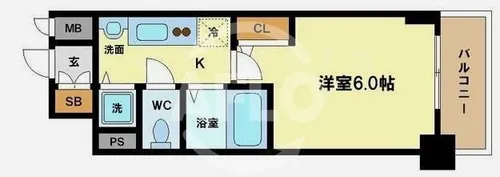 プレサンス谷町アルファ【10階】の間取り