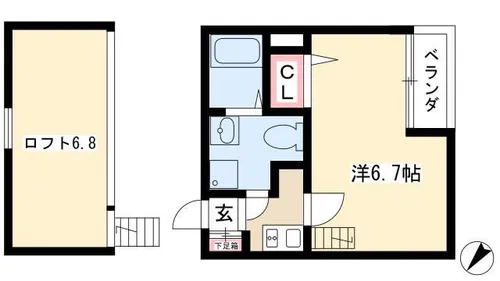 アパートメントU【2階】の間取り